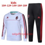 Børn AC Milan Sweatshirt Dragt 2017-18 Hvid Børn AC Milan Sweatshirt Dragt 2017-18 Hvid